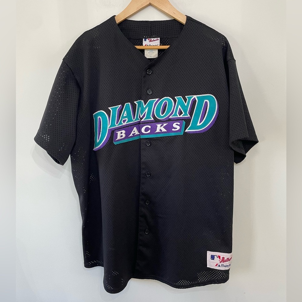 VTG Arizona Diamondbacks Majestic Black MLB Jersey Baseball USA Made Unisex XL